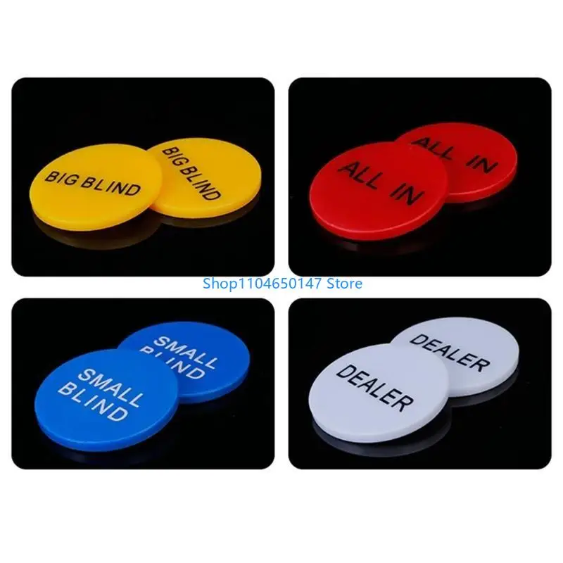 

4Pcs Round Button Dealers Pucks Buttons Big Blind Small Blind Button