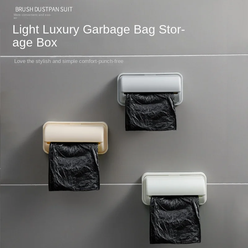 Toilet garbage bag storage box, no punching, simple wall mounted collector, kitchen pull-out sorting garbage box