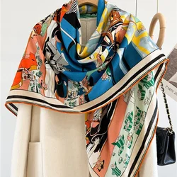 2024 NEW Prints Wool Scarves Wraps Women Winter Blanket Scarf Shawl Poncho Fashion Female Clothing Accessories 53