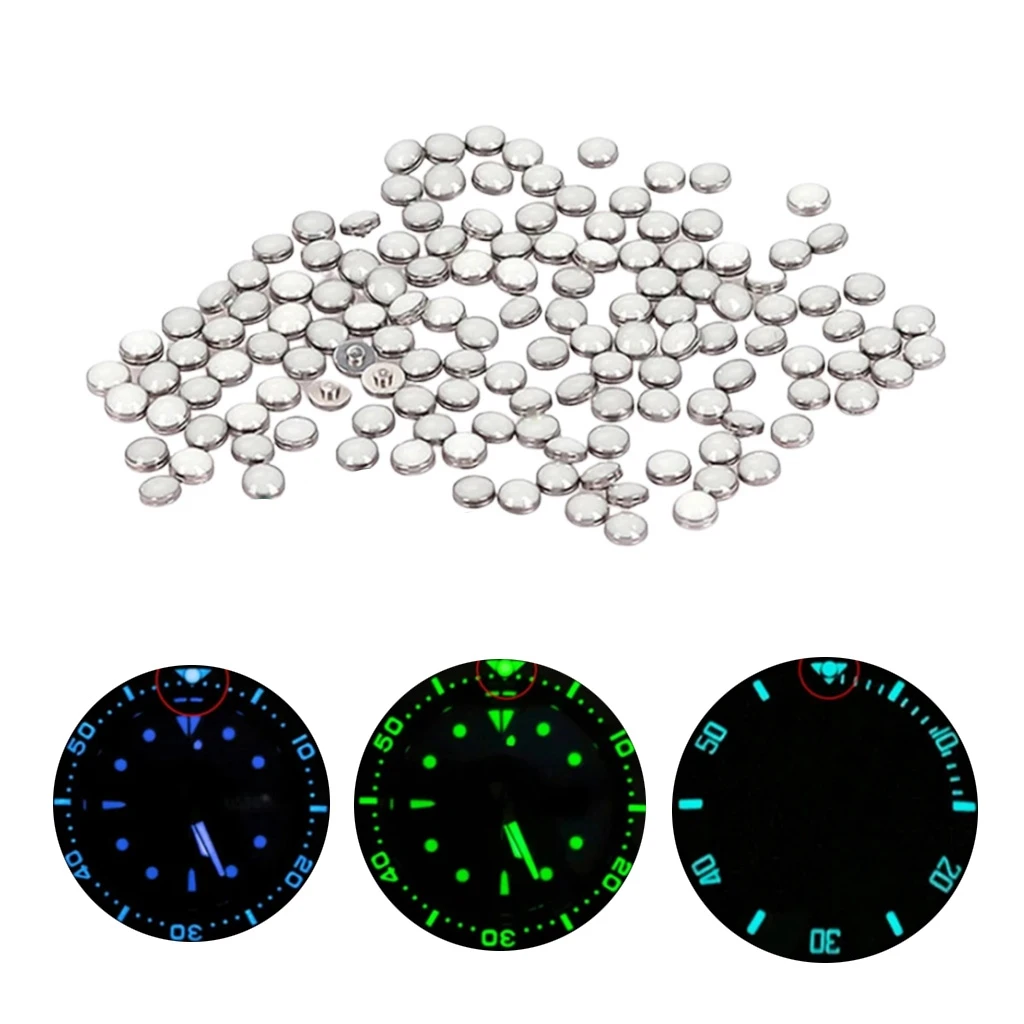 White Beads Blue Green Luminous Pip Watch Bezel Insert 12 O’Clock Lume Pearl Dot Mod Parts Replacement Spare Accessories