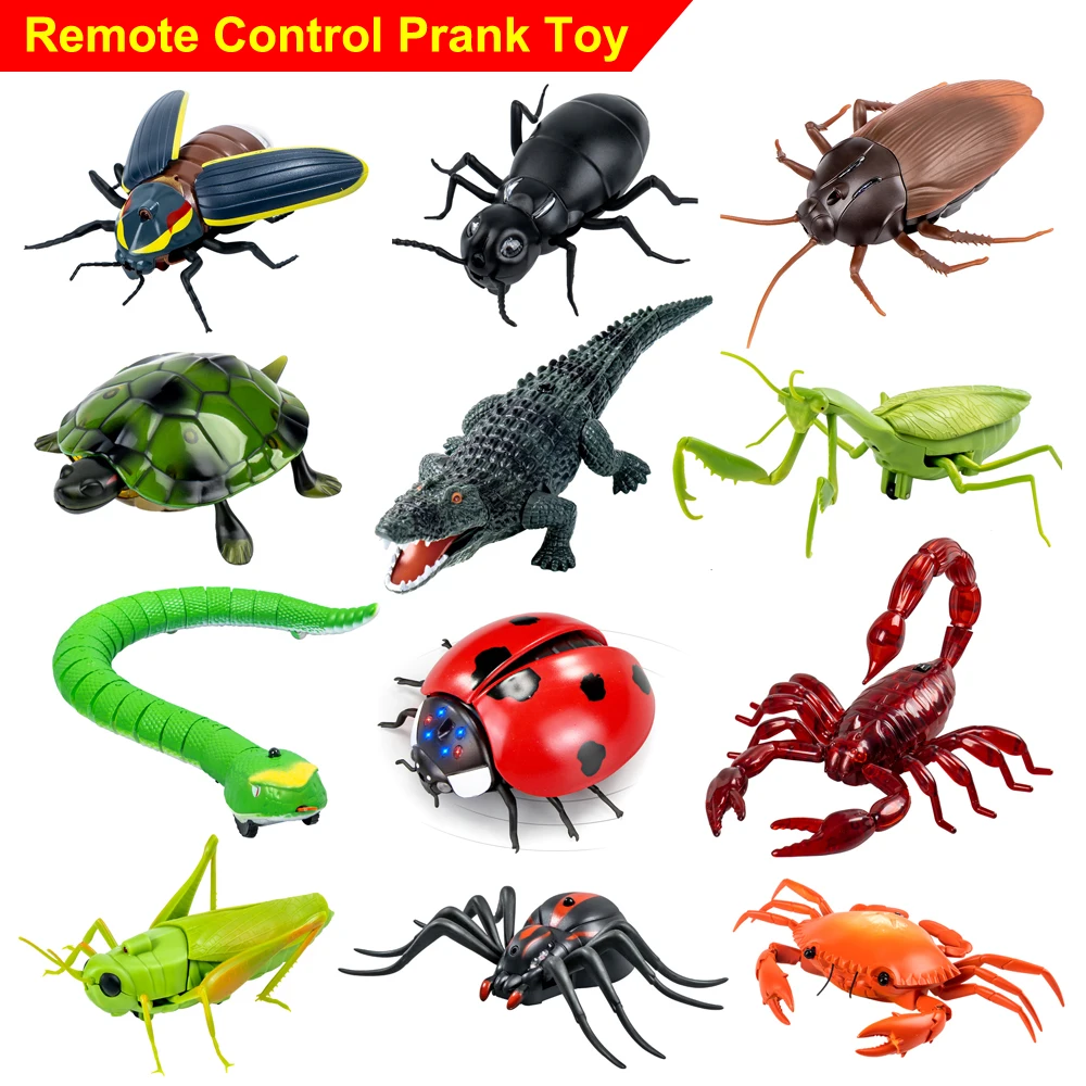 Simulated Electric Remote Control Infrared Praying Mantis Prank Insect Toy With Lights,Halloween Children's Funny Toy Gift,XT244