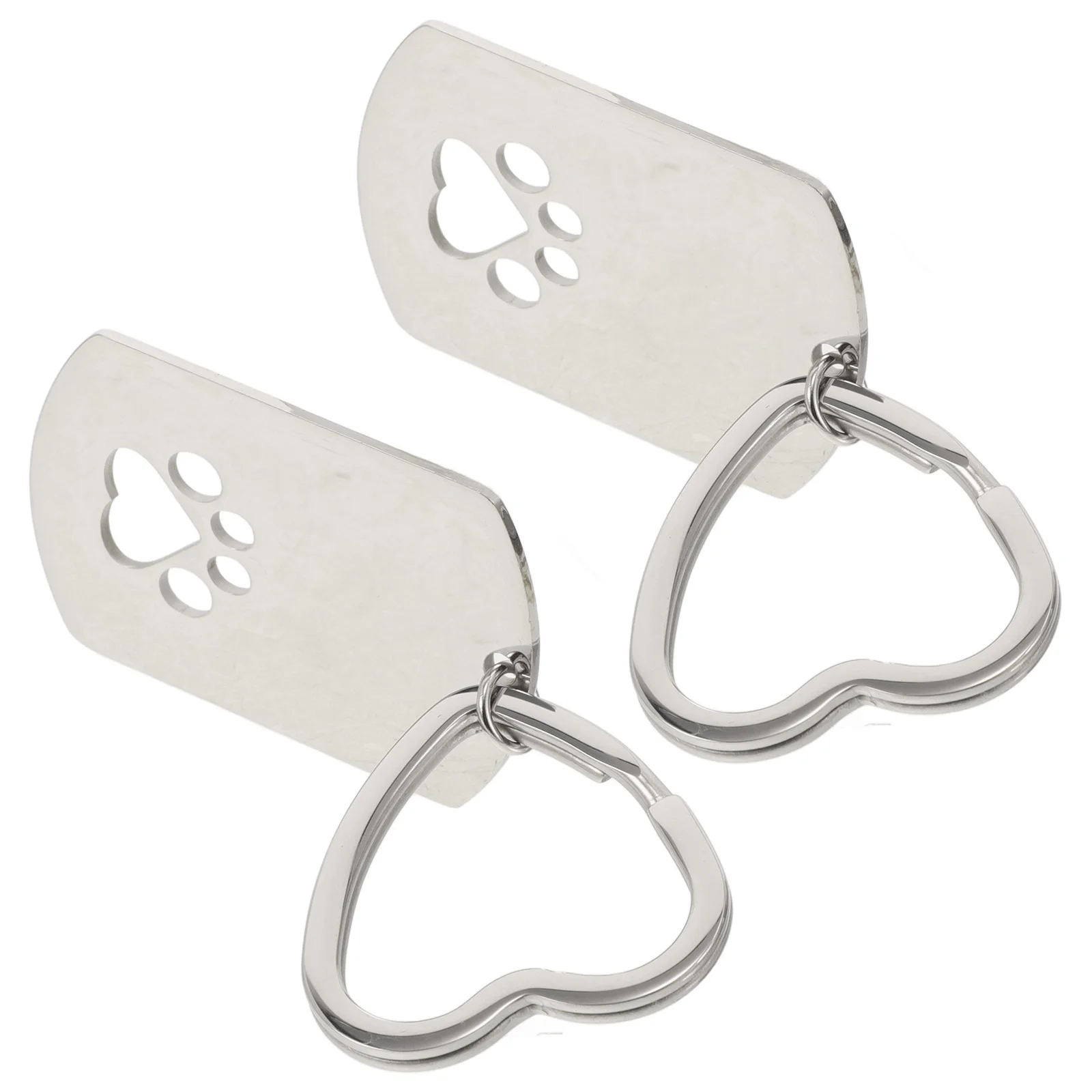 Porte-clés miroir en acier inoxydable 304 pour collier de chien, urne pour animal de compagnie, bijoux, étiquette, mémorial, porte-cendres, 2 pièces