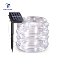 7/12/22/32m Solar Powered Rope Tube String Lights Outdoor Waterproof Fairy Lights Garden Garland For Christmas Yard Decoration