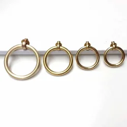 COTOM 5Pcs Modern Simple Solid Brass Cabinet Handles Round Ring Drawer Pull Handle Jewelry Box Dresser Single Hole Handle