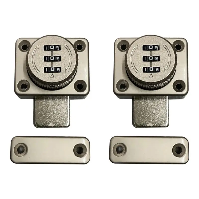 

2Pcs No Punchingcombination Lock Latch Bolt Latch Door Hitch Sliding Door Lock Open Door Lock Room Door Ecurity