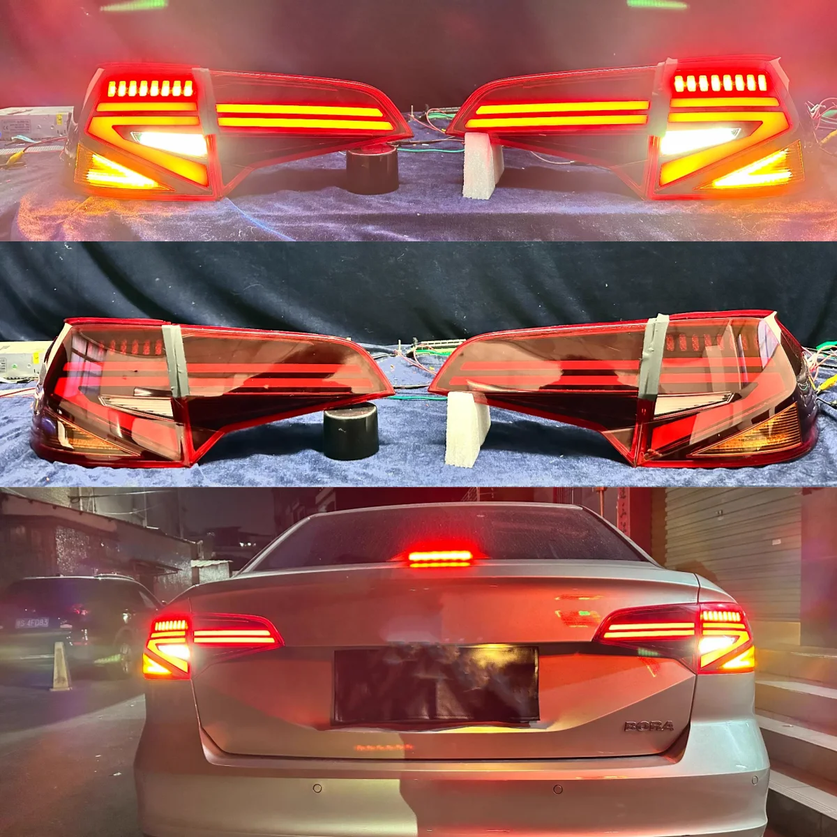 For Volkswagen vw Bora 16-18 Convert New Style Taillight Brake Lamp with dynamic Turn Signal Car Rear Lamp Auto Accessories
