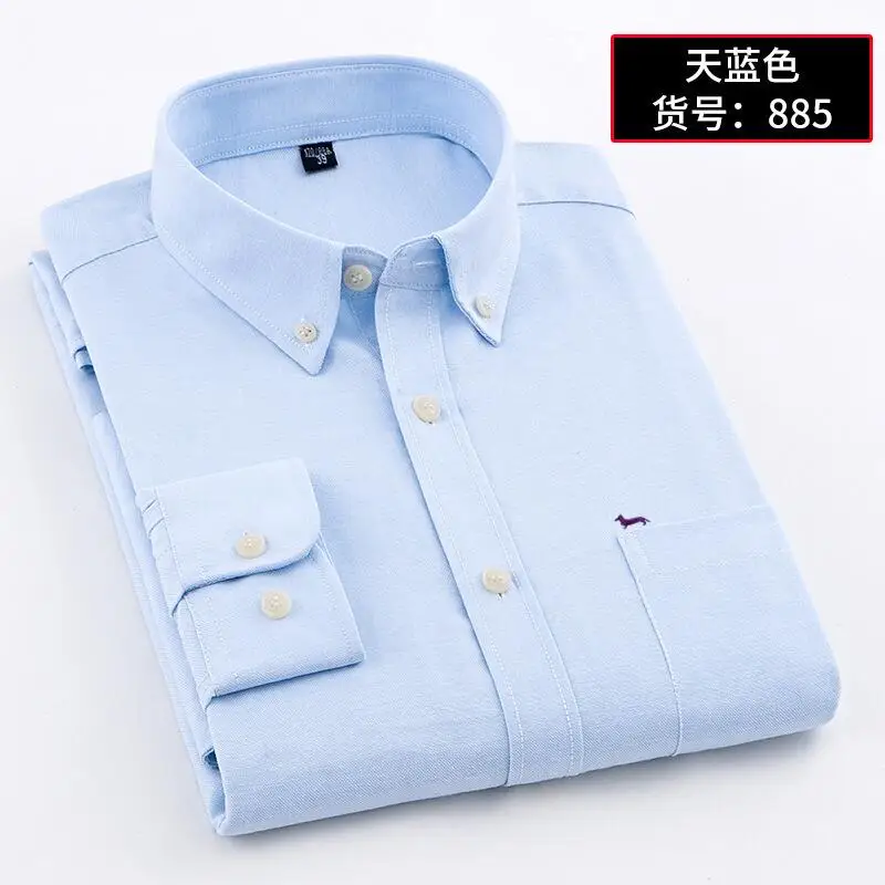 New Spring Men Blouses 60%Cotton Casual Slim Fit Harmont Embroidery Shirt Blaine Long Sleeve Shirts