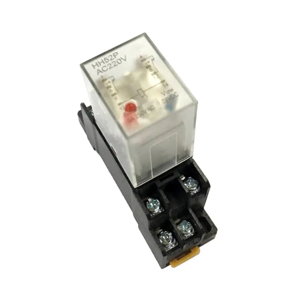 General Purpose Electromagnetic Relay Black Clear White Plastic Base for Voltage Protection in Home Automation
