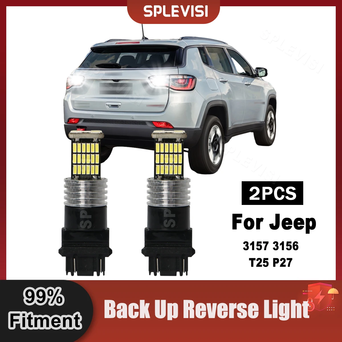 

6000K LED Reverse Light Bulb T25 3157 3156 P27 Canbus Backup Lamp For JEEP Grand Cherokee 1999-2006 Liberty Commander 2006-2010