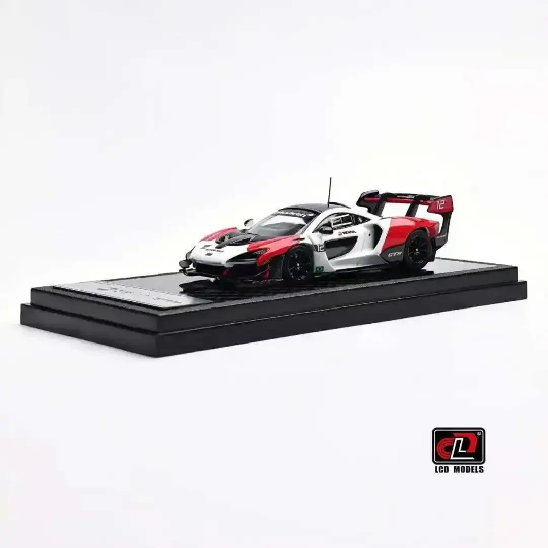 

PreSale LCD 1:64 Senna GTR WHITE RED Diecast Diorama Car Model Collection Miniature Toys