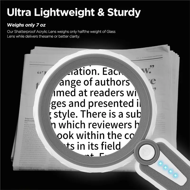 BAAJ-Magnifying Glass Double-Layer Lenses Large Magnifying Glass Lupas Con Luz De Aumento Profesional