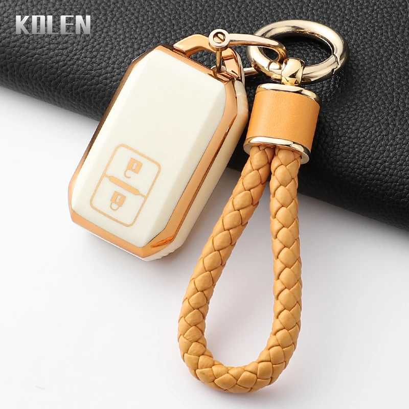 Fashion TPU Car Remote Key Case Cover For Suzuki Ertiga Swift Wagon R 2 Button Protected Keychain Shell Fob Accessories