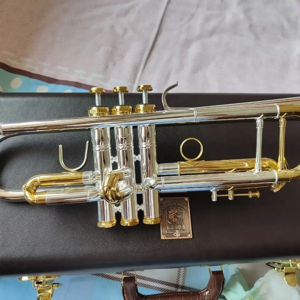 

American Professional Trumpet 180S-37 Silver Plated Gold Key Flat B Flat Professional Trumpet S Tritone