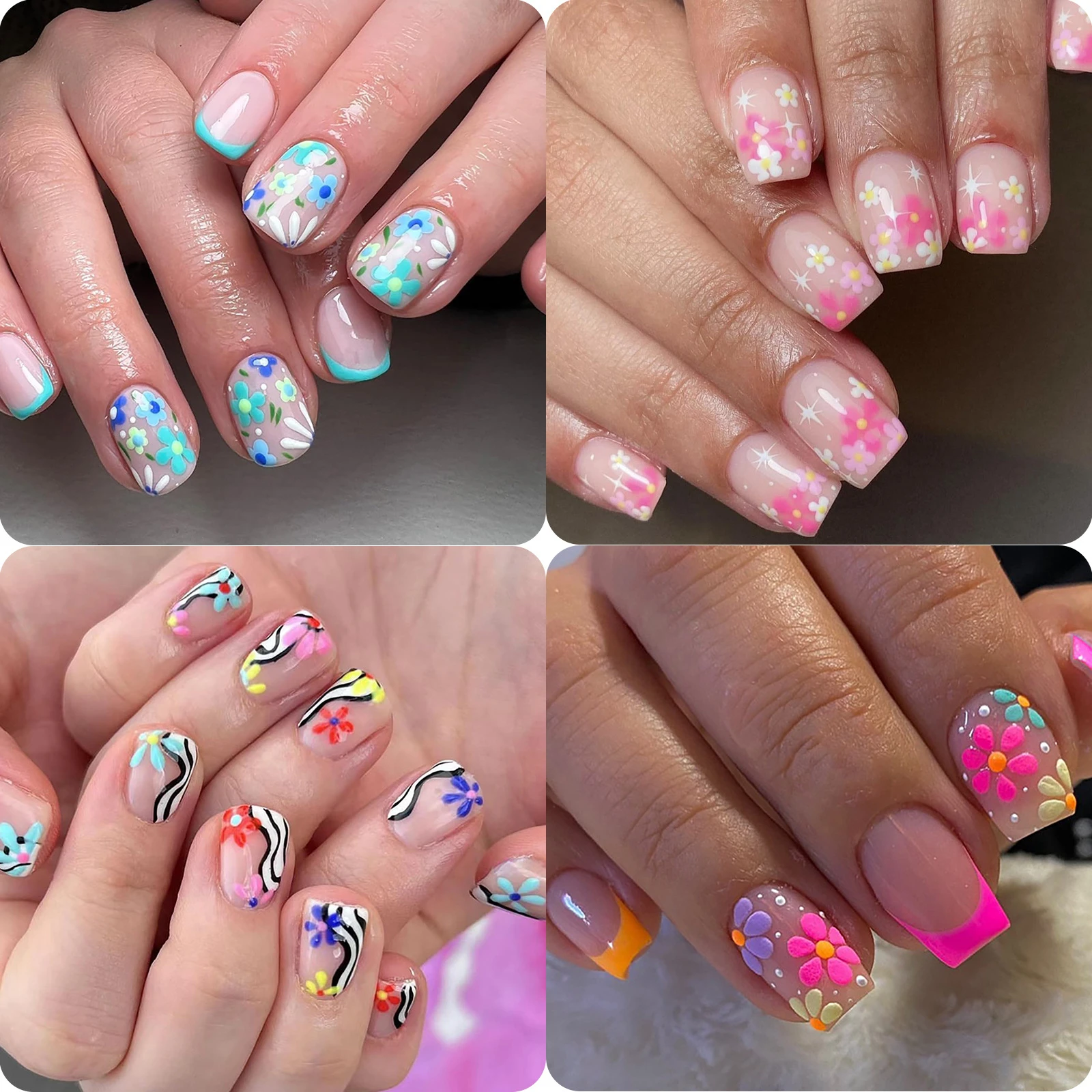 YunMoonai 5Pcs Double-Ended Nail Art and Rhinestone Pen Set Fashion DIY Nail Tools