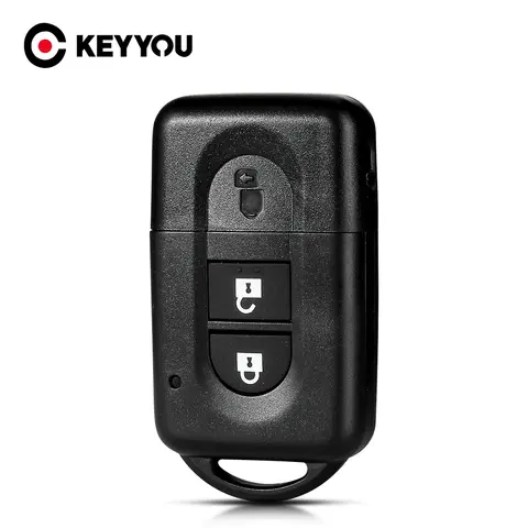 KEYYOU 원격 키 쉘 케이스 Fob 2 버튼 Nissan Micra X-trail Qashqai Juke Duke Pathfinder Note