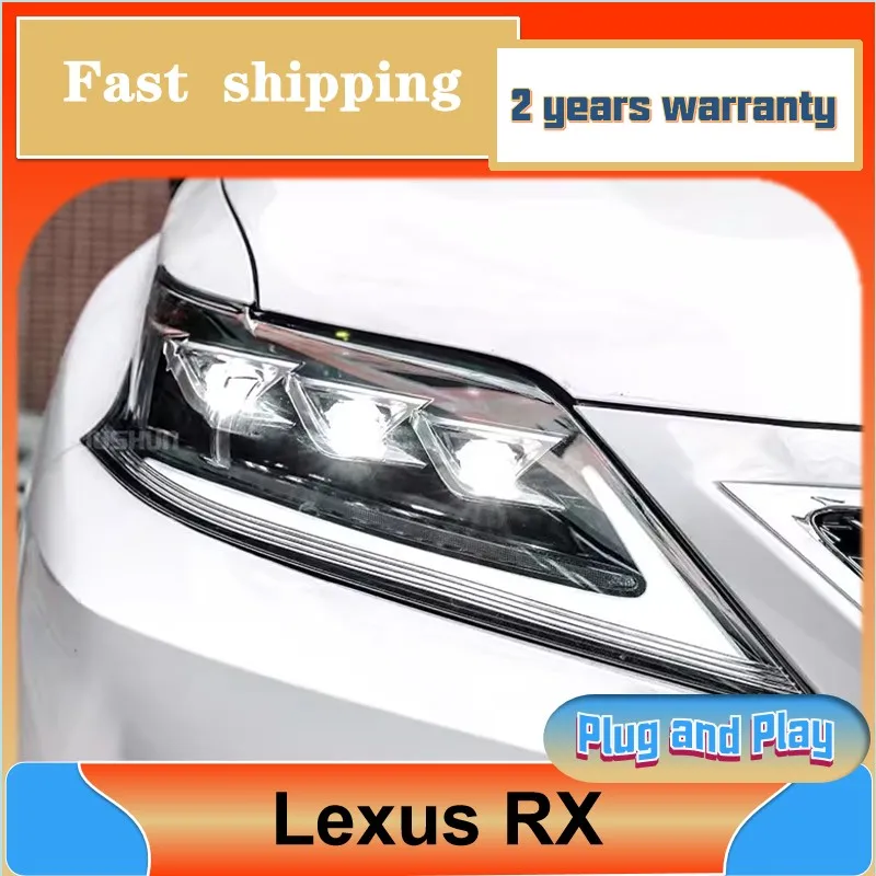 Car Styling for Lexus RX Head Lights 2009-2015 RX300 Headlamp  RX270 RX350 RX450 DRL Turn Signal Low High Beam Projector Lens