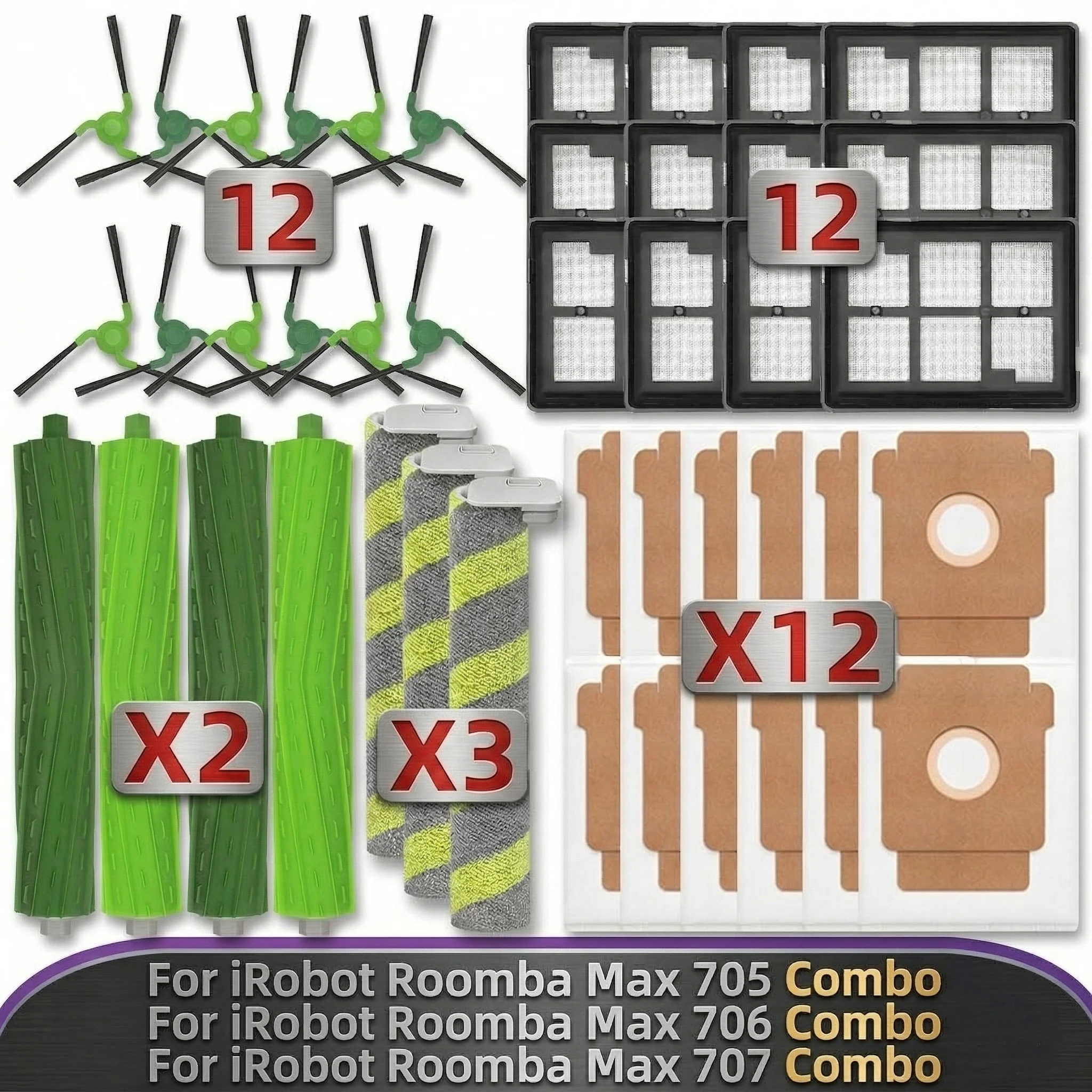 �y�Z�[�����ziRobot Roomba Max 705 Combo/ 706 combo/ 707 Combo �Ή� �|���@�p ���i ���C���u���V �T�C�h�u���V �t�B���^�[ �_�X�g�o�b�O ���[���[ ���b�v �A�N�Z�T���[