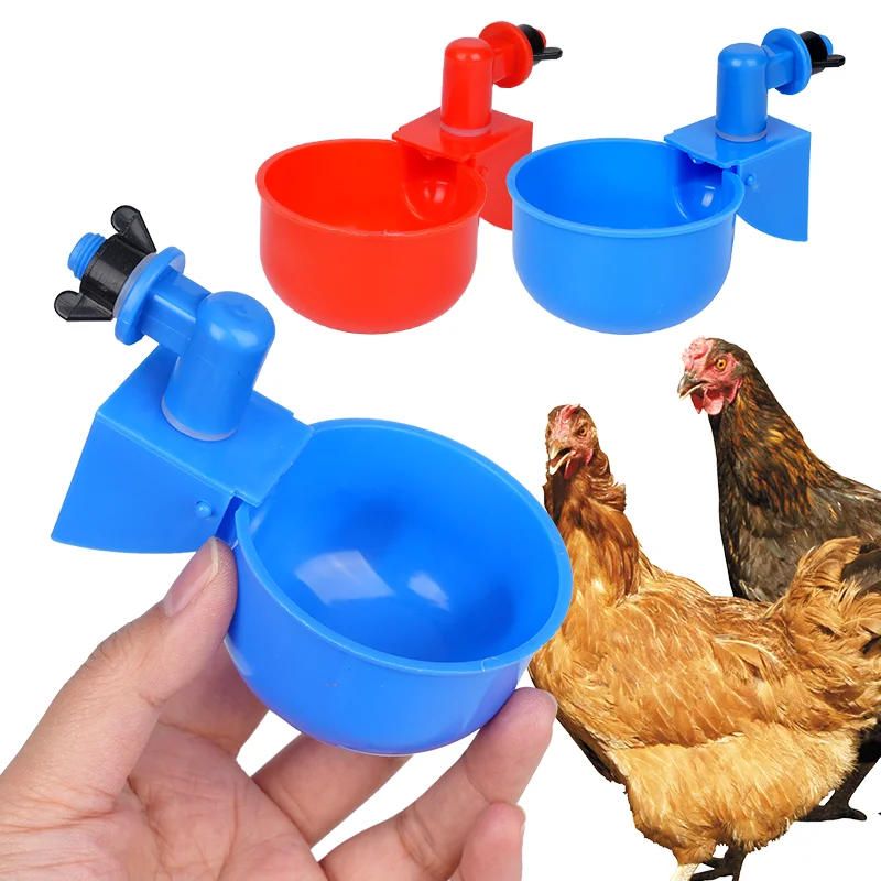 10Pcs Automatic Poultry Drinking Bowls Square Enlarged Thicken Drinking Bowl for Cat Dog Chicken Duck Thread Chicken Feeder Tool