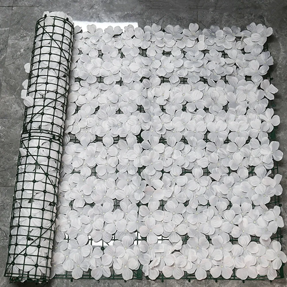 Plastic Artificial Flower Fence Screen Removable Realism Hydrangea Artificial Flower Wall Waterproof Anti Fade Feature