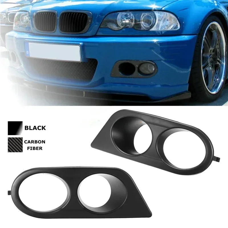 Car Front Bumper Grill Fog Light Cover Grille Trim Honeycomb Mesh For BMW E46 M3 2001 2002 2003 2004 2005 2006 Accessories