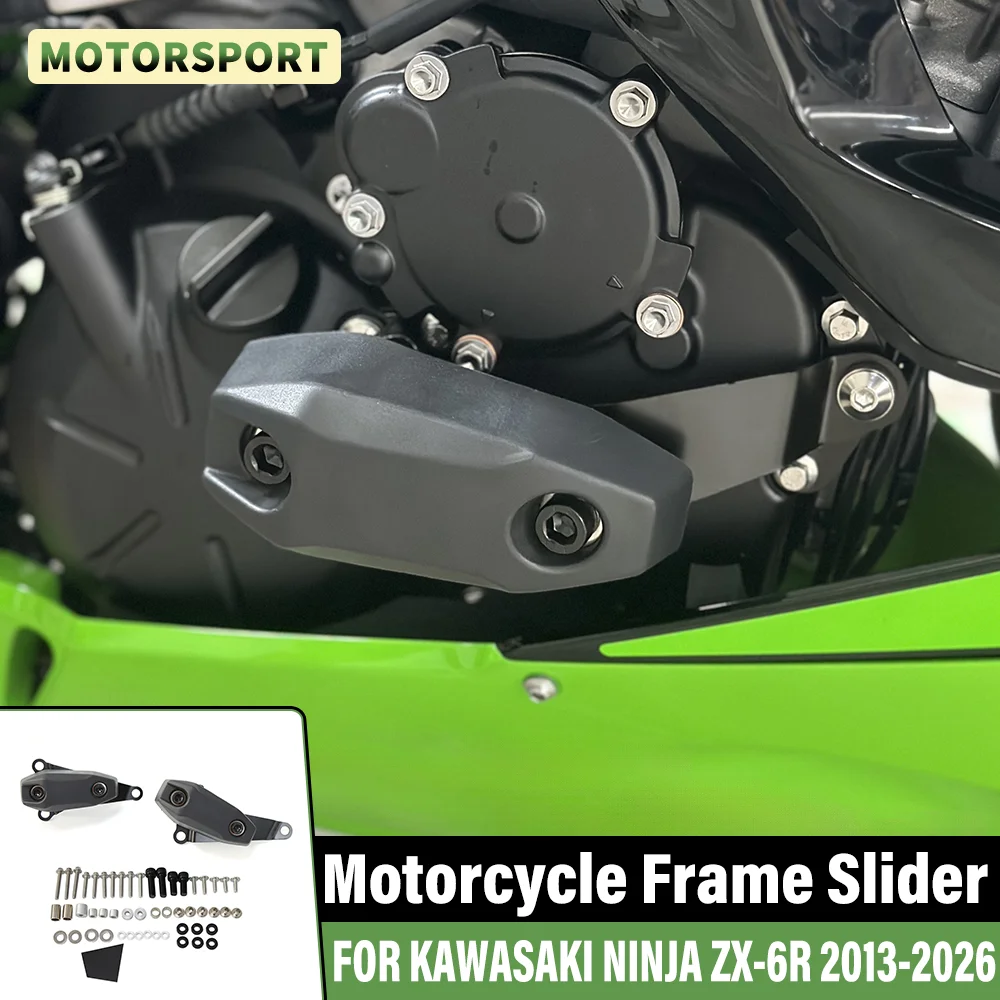 

For Kawasaki ZX-6R 2013-2026 ZX-6R ABS 30th KRT Edition Motorcycle Engine Protection Side Sliders Crash Pad Falling Protector