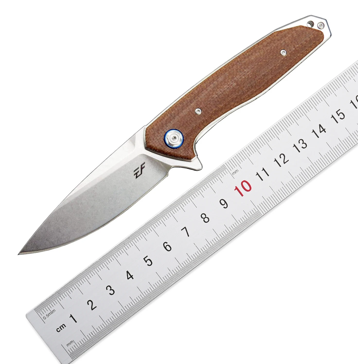 

Eafengrow EF972 Folding Pocket Knife D2 Blade + Micarta Handle Tactical Knife Camping Edc Outdoor Tool Knife