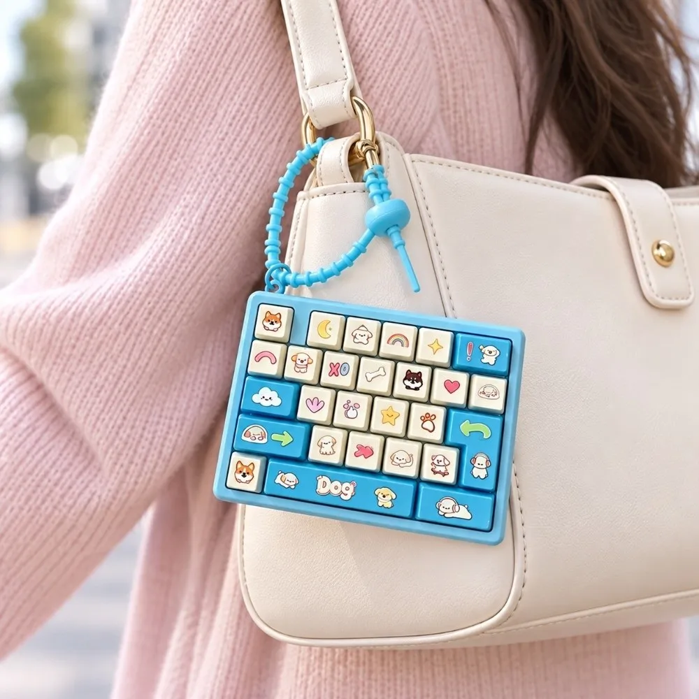 26 Key Decompression Button Cute Design Small Gift Mini Keyboard Pendant Bag Hanging Ornament Creative Style Keyboard Keychain