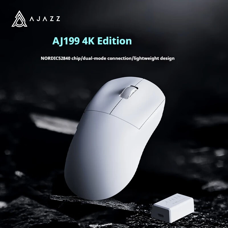 

Ajazz AJ199 4k Wireless Mouse Bluetooth 2-Mode Wired E-sports Gamer Mouse Lightweight Paw3395 26000dpi Office Gaming PC