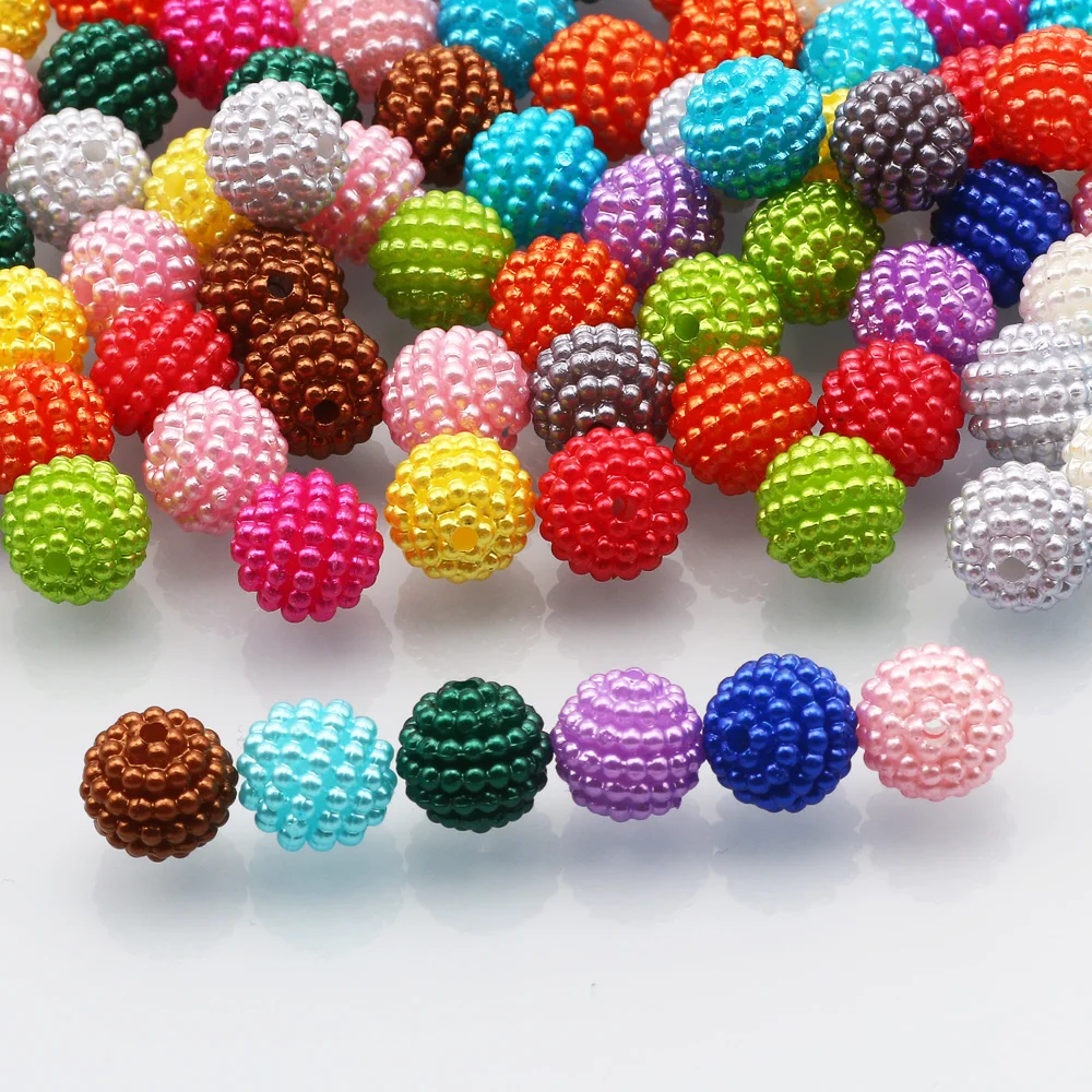10mm 50pcs Imitation Pearl Bayberry Beads Round Loose Spacer Beads Jewelry Making Handmade Bracelets Necklace Accessories