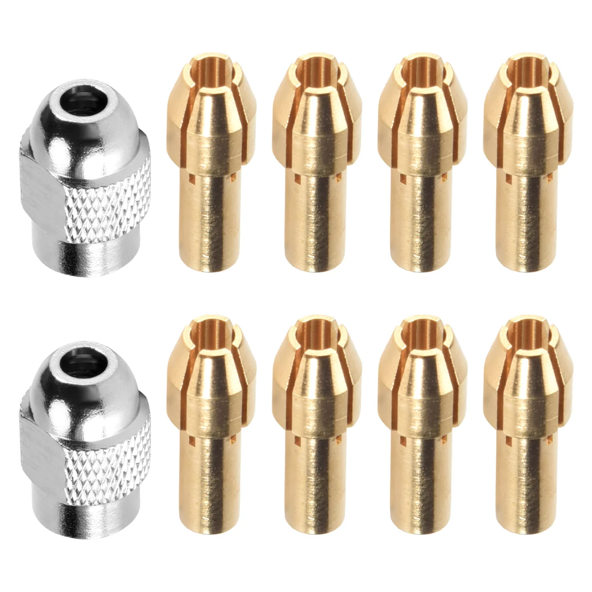 10Pcs Brass Collet for Dremel,Replacement 4485 Quick Change Rotary Drill Nut Tool Set 0.8/1.2/1.5/1.8/ 2.0/2.4/3.0/3.2mm