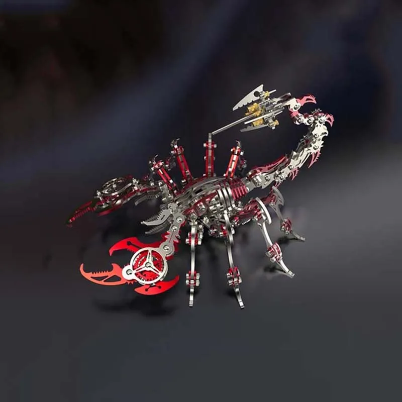 Kolorowe 3d metalowe zabawki Scorpion król dekoracja edukacyjne Puzzle do montażu Diy montują prezenty urodzinowe dla dorosłych dla dzieci