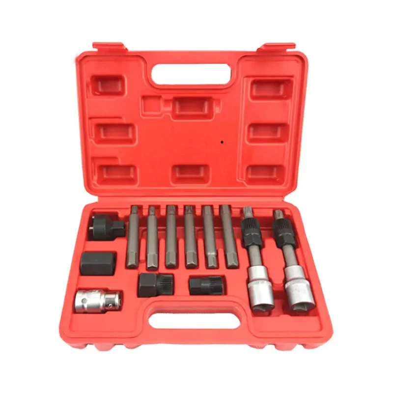 13Pcs Generator Wrench Kit Alternator Flywheel Pulley Removal Puller Tool