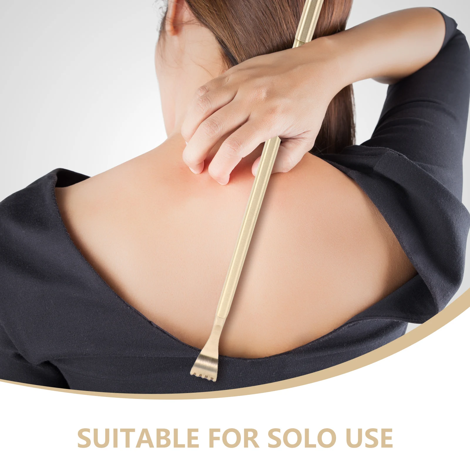 عصا خدش الظهر النحاسية المحمولة بمقبض طويل أداة تخفيف الحكة المعدنية مخالب تدليك لراحة الظهر للرجال والنساء #5