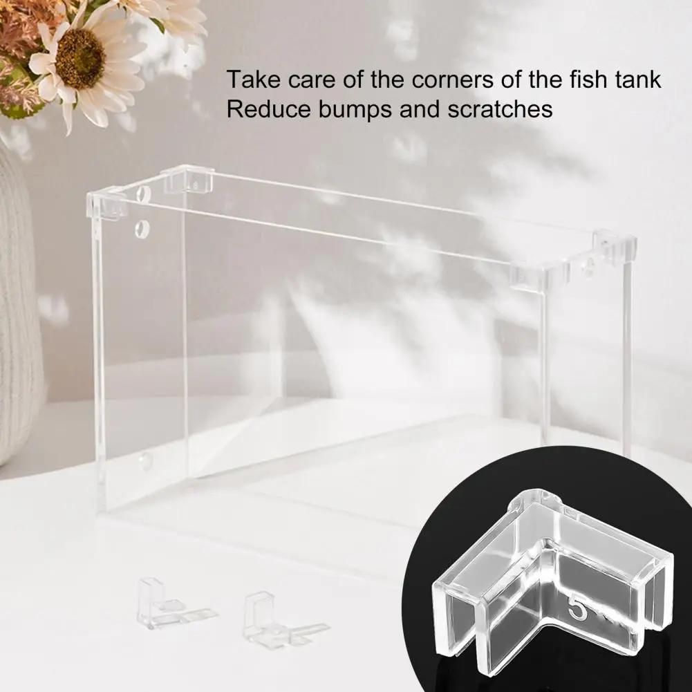 4 Pcs Tank Corner Protectors Soft Thick Tight Fit Triangle Keep Safety PVC Transparent Fish Tank Protective Covers For Aquarium