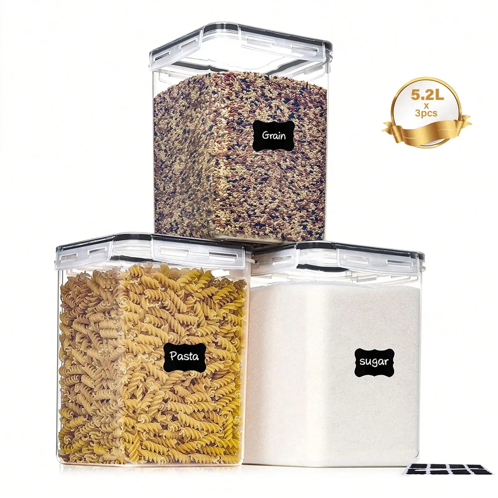 

THELIFE 2/3 шт. 5,2 л герметичные контейнеры для хранения продуктов для муки, сахара, принадлежности для выпечки, конфеты на Хэллоуин