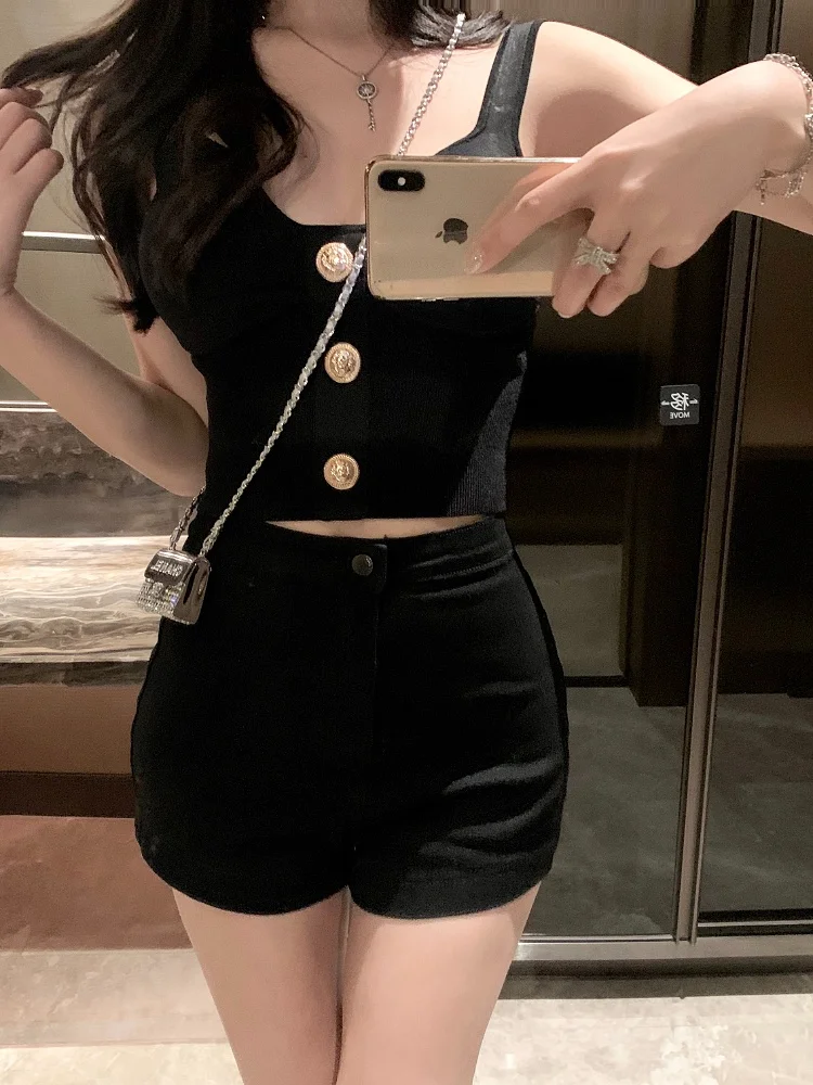 

Джинсовые шорты M900 с высокой талией для женщин, летние универсальные облегающие шорты, новинка 2023 года, большие размеры, джинсовые шорты для женщин