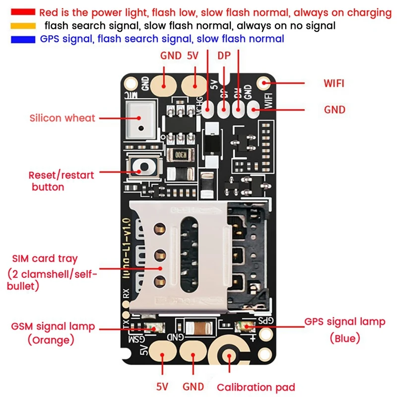 GPS Tracker PCBA Module, Rastreamento em tempo real, Dispositivo localizador para carro, crianças, idosos, Rastreador de gravação anti-perdido