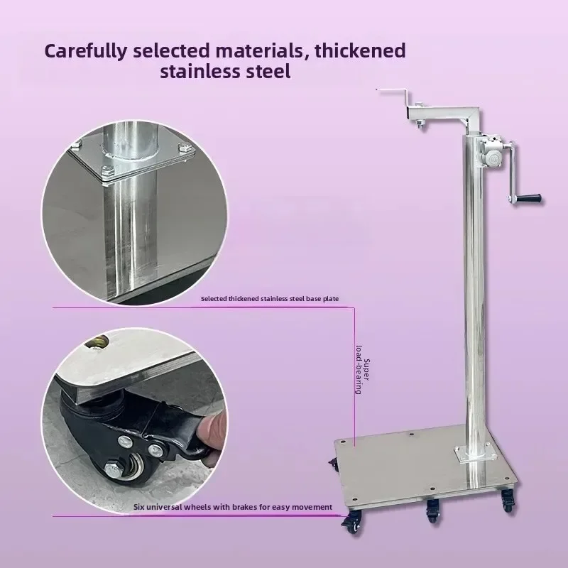 Adjustable‑Height Mobile Display Stand with 6 Wheels Base, Movable Support Bracket For Figure & Doll Showcase
