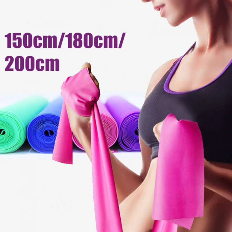 Yoga Pilates Elastic Resistance Band Fitness Training Band 150cm Fitness Elastic Rubber Gym Natural Rubber