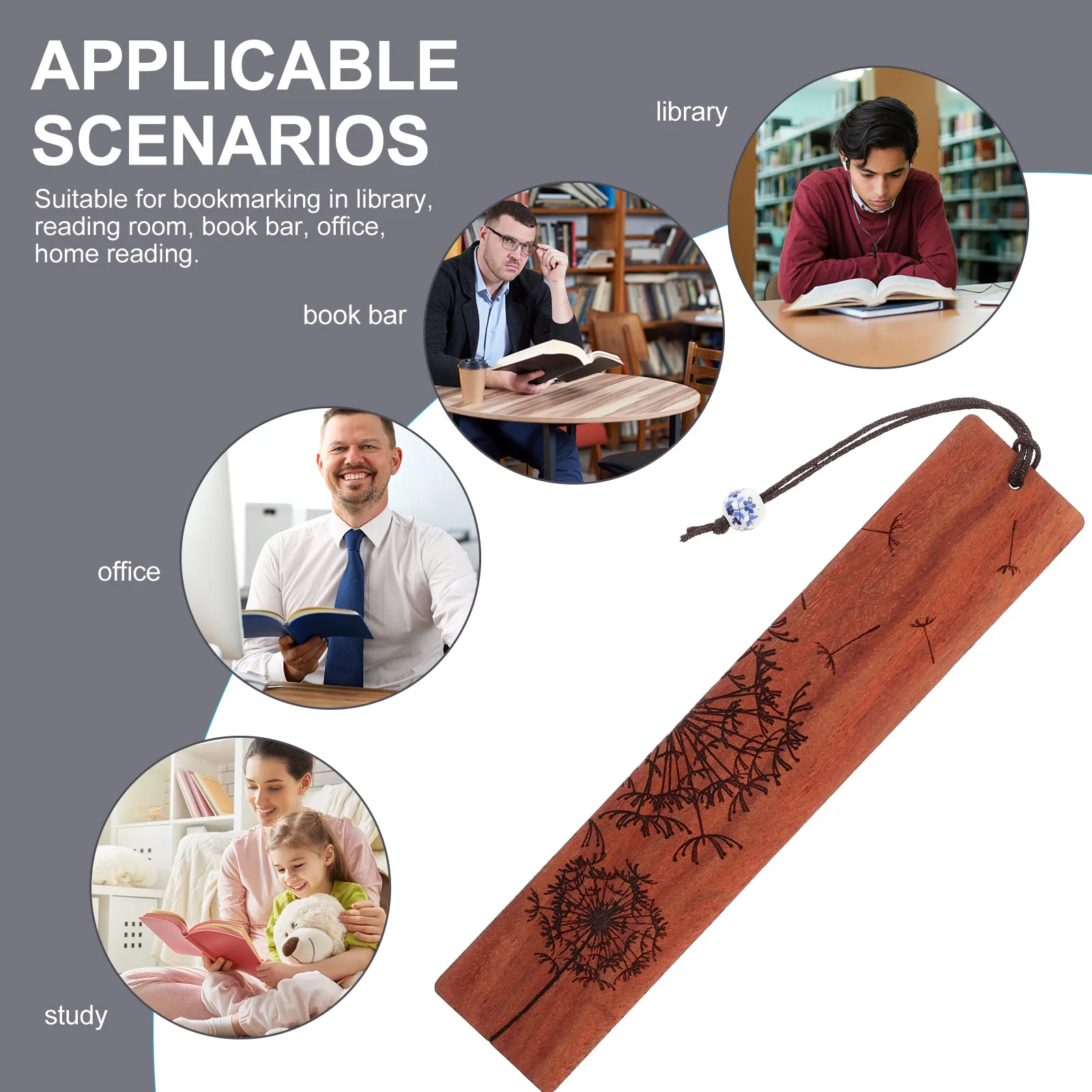 

Wooden Bookmark Wooden Decoration Retro Book Mark for Girls Children Student Supplies Classic Bookmarks