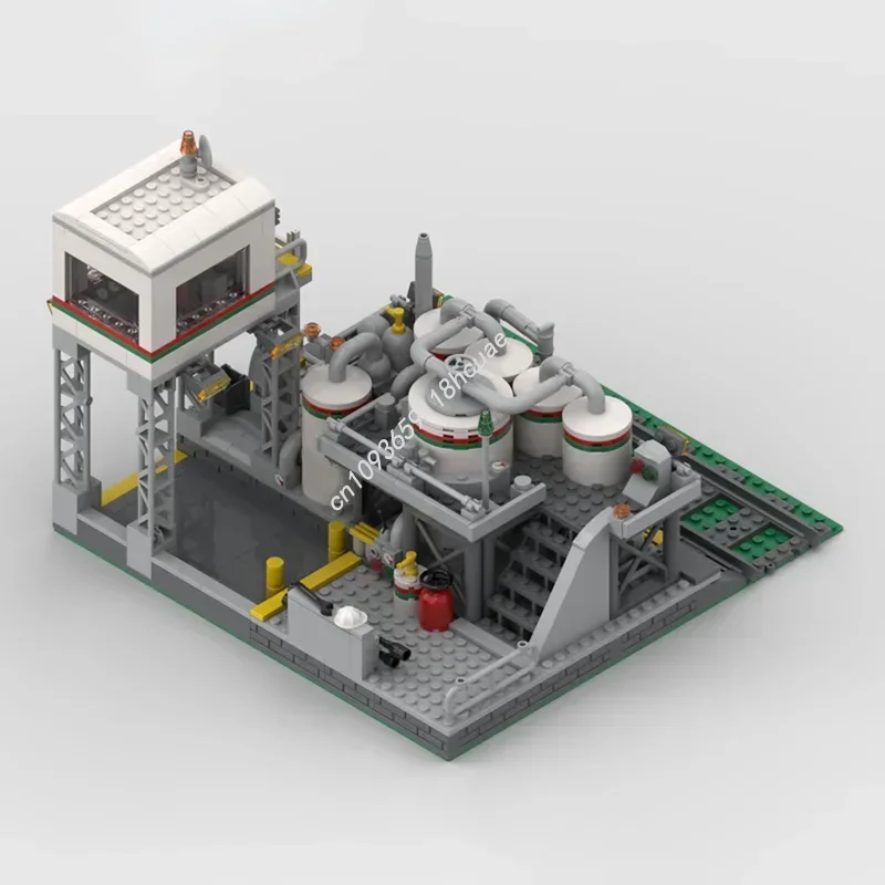 611 قطعة مكعبات بناء نموذج محطة نقل سيارات أوكتان في المدينة، مكعبات تكديس إبداعية، ألعاب تعليمية للأطفال، هدية تعليمية يمكنك صنعها بنفسك