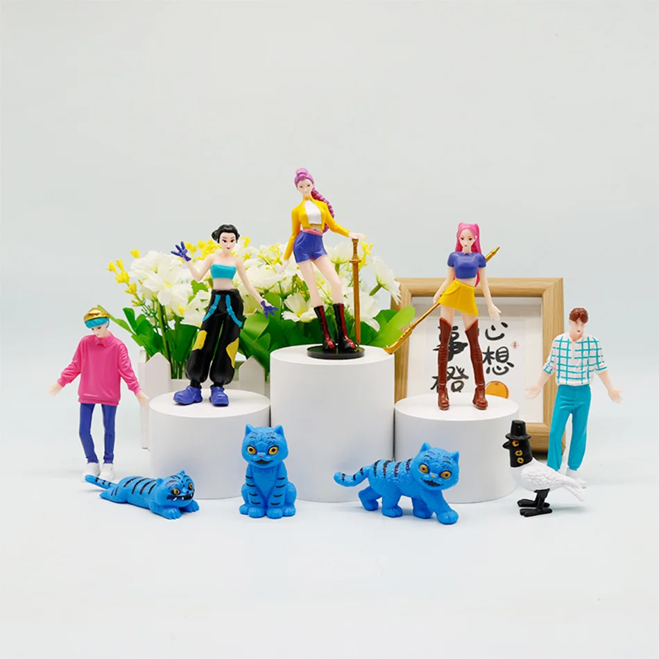 Figura de cazadores de demonios de Anime Kpop, cazadores de demonios K-Pop, Rumi Mira Zoey, figura de tigre, juguete, decoración de escritorio, estatuas, adornos, regalos para niños