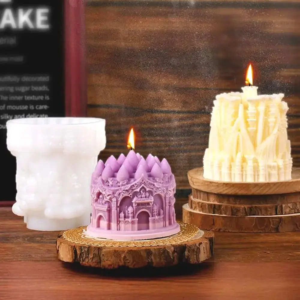 Fondant Silicone Castle Mousse Cake Mold Building 3D Chocolate Mold House DIY Cake Decor Mould Kitchen