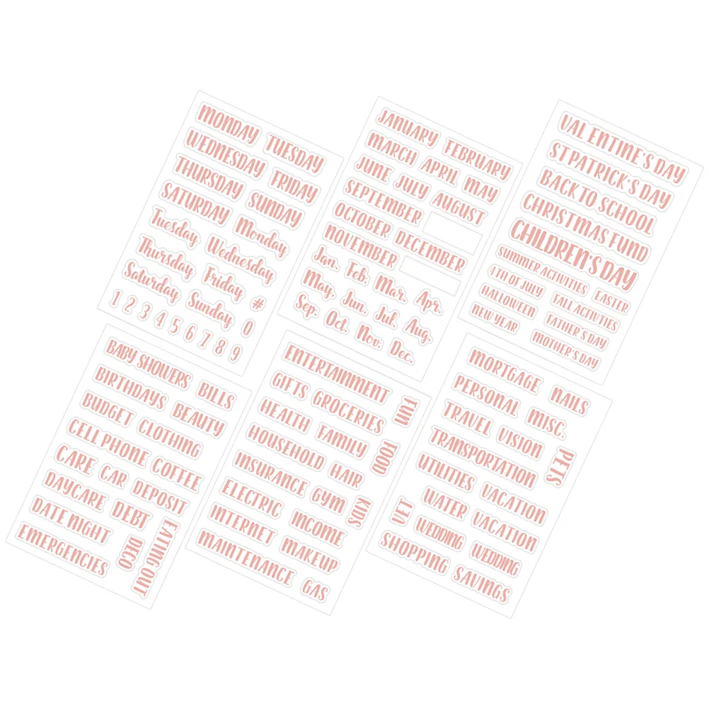 

117 Pcs Cash Envelope Rose Gold Binder Sticker Budget Stickers Accessory Self-adhesive Labels Small