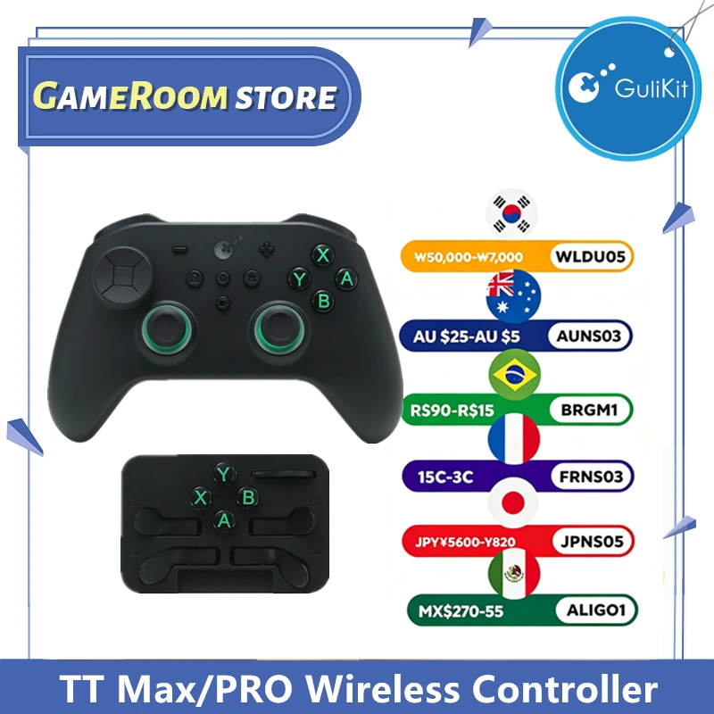 GuliKit 게임패드 TT Max/Pro 무선 컨트롤러(TMR 조이스틱 및 트리거 포함) Windows/Nintendo Switch Android iOS용 게임패드