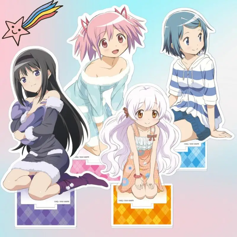 

10Cm Anime Acrylic Standing Sign for Puella Magi Madoka Magica Akemi Homura Kaname Madoka Miki Sayaka Acrylic Decoration Gift
