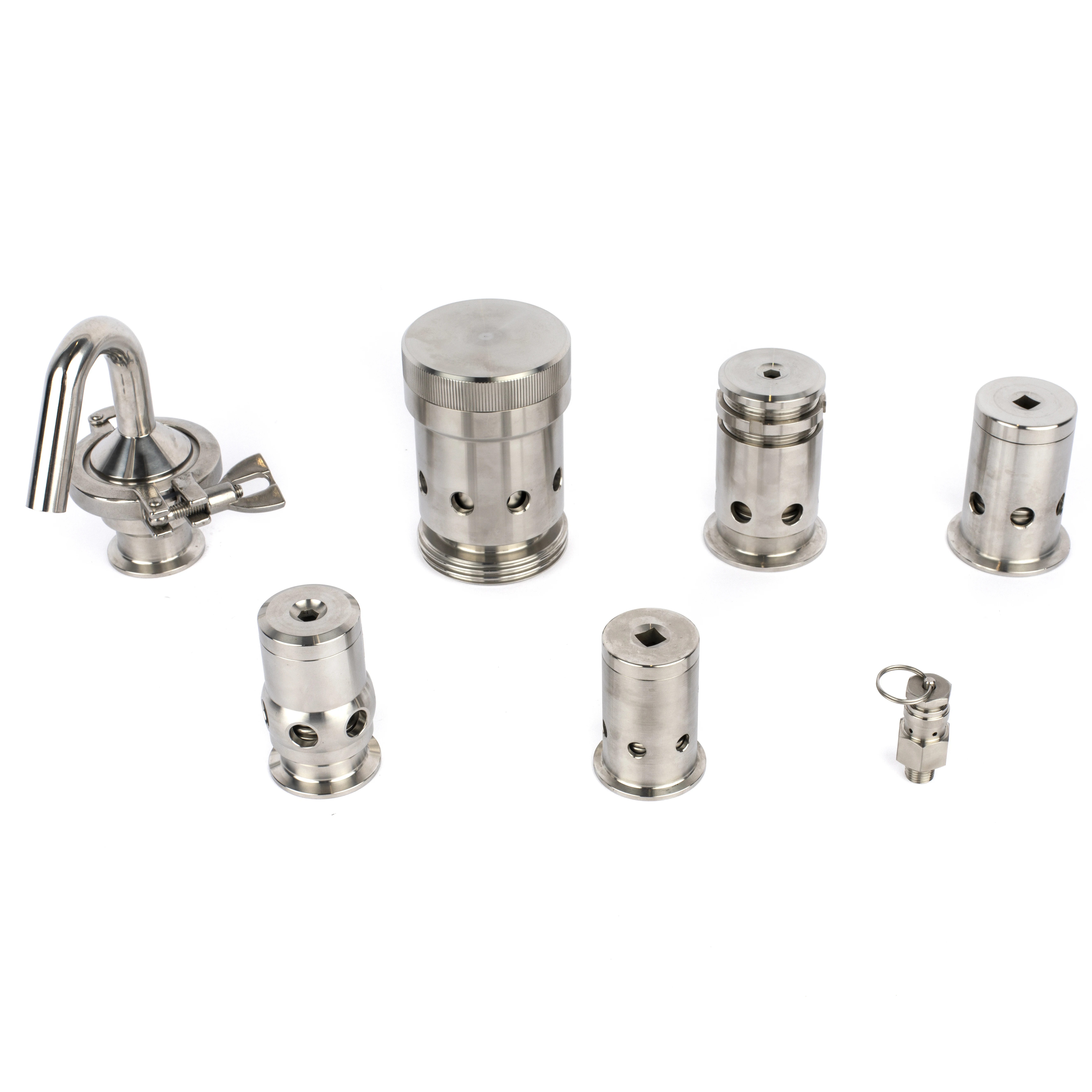 Mini Type Food Grade Sanitary Vacuum Relief Valve SS304 SS316L Safety Pressure Adjustable for Gas Media