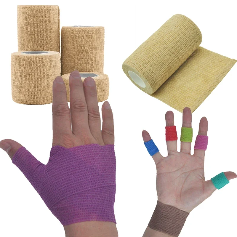 

6Roll Self Adhesive First Aid Skin Tape Elastic Patch for Sports First Aid Wound Plasters Tape