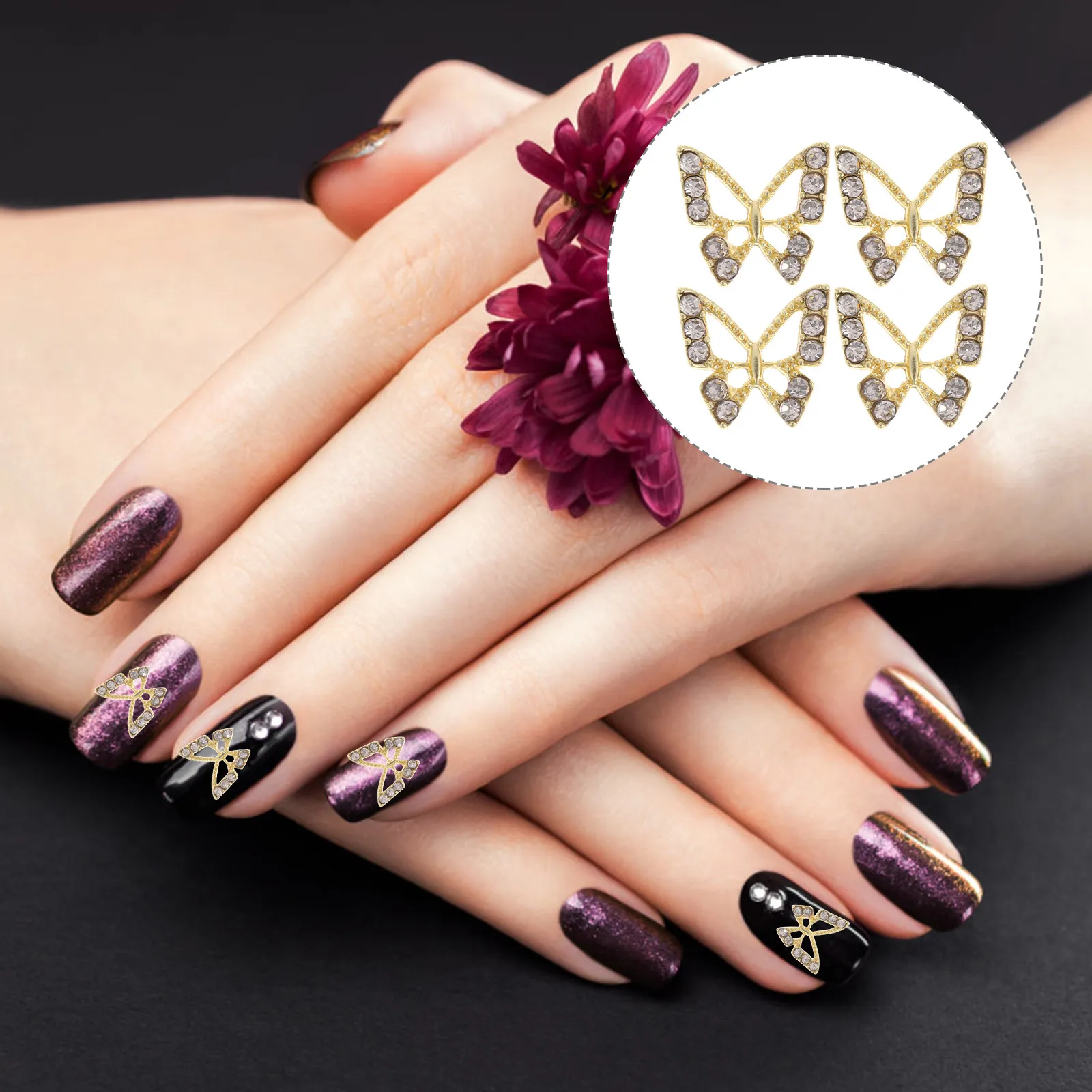 20 Pezzi di Decorazioni per Unghie a Forma di Farfalla, Strass Lucidi per Nail Art, Accessori per Donne, Decorazioni Fai-da-Te per Borse, Scarpe e Vestiti