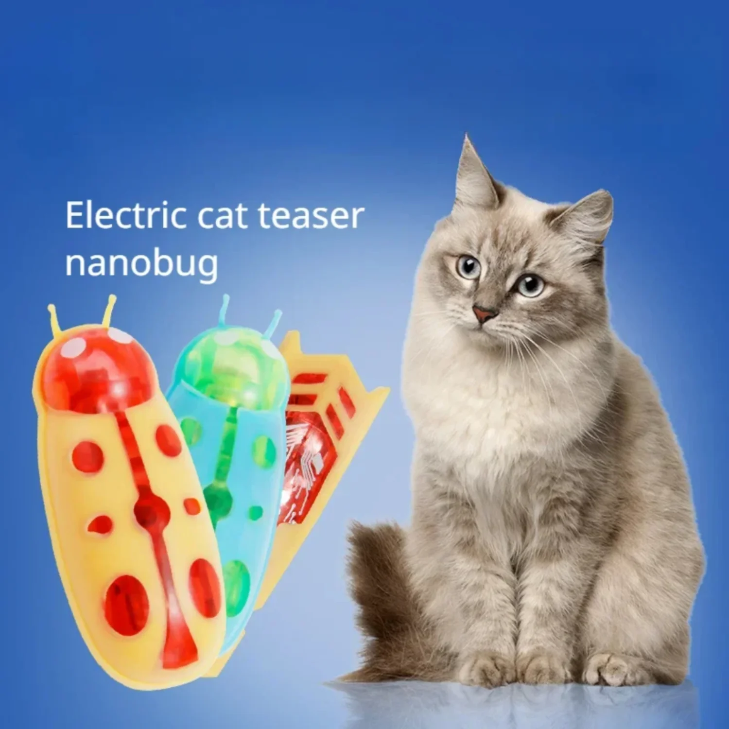 

Mini Bug Cat Toy Cat Escape Obstacle Automatic Flip Toy Battery Operated Vibration Supplies Cats Pet Interactive